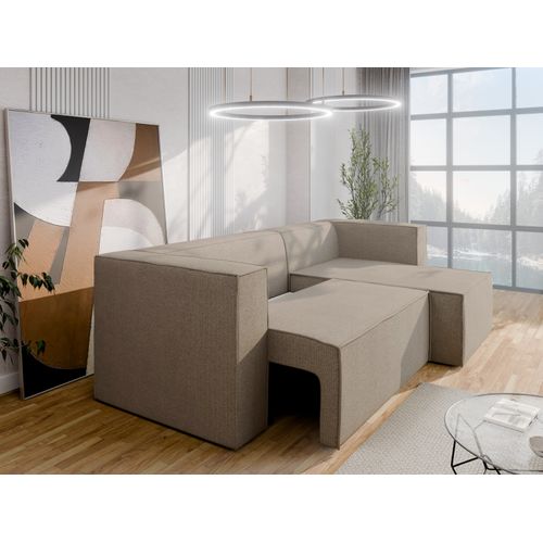 Canapé D'angle-lit Aurix – Confort, Fonctionnalité Et Design Moderne - Gris