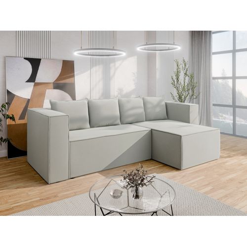 Canapé D'angle-lit Aurix – Confort, Fonctionnalité Et Design Moderne - Gris Clair