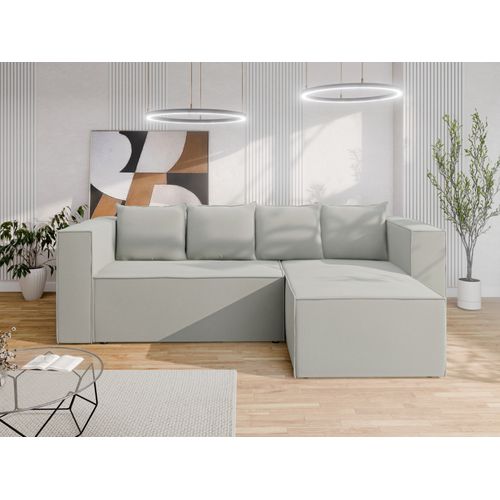 Canapé D'angle-lit Aurix – Confort, Fonctionnalité Et Design Moderne - Gris Clair