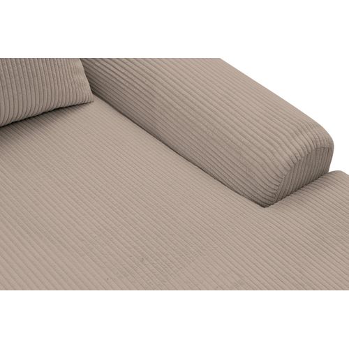 Canapé D'angle Dream Cord Avec Fonction Couchage Et Coffre De Rangement, Marron, Tissu Cordé