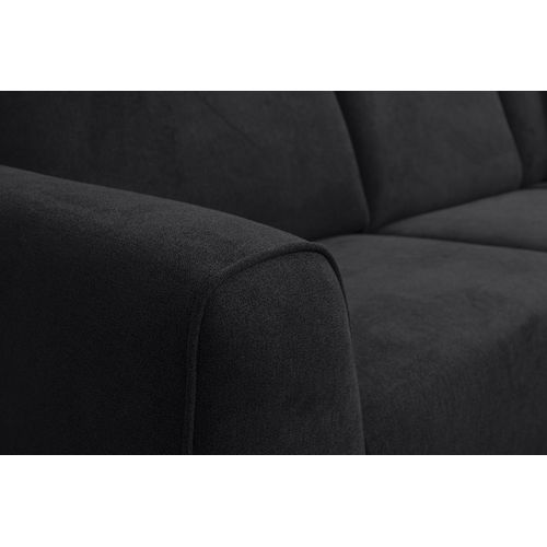 Canapé D'angle Mula, Couleur Du Canapé : Noir, Tissu Velours