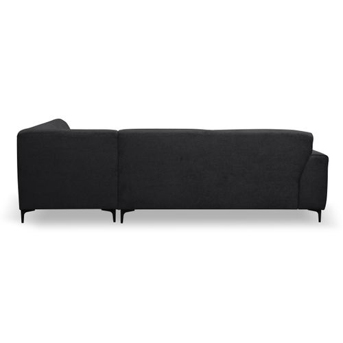 Canapé D'angle Mula, Couleur Du Canapé : Noir, Tissu Velours