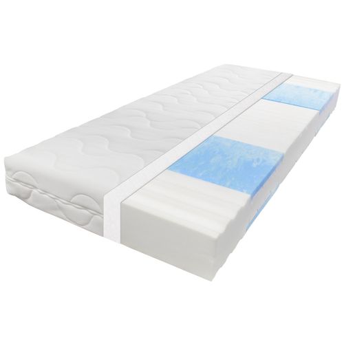 Matelas Mousse 2x80x200 cm Blue Vision Épaisseur 19cm, 7 Zones, Mousse froide H3