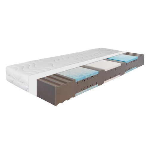 Matelas Mousse 100x200 cm ORTHO DYNAMIC Épaisseur 19 cm, Gel H3 H4, 7 Zones