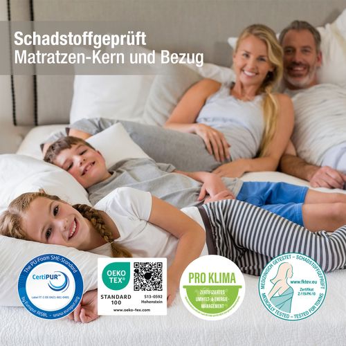 Matelas Mousse 100x200 cm ORTHO DYNAMIC Épaisseur 19 cm, Gel H3 H4, 7 Zones