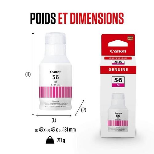 Bouteille D'encre - Canon - Gi-56bk - Magenta - Compatibilité Maxify Gx - (4431c001)