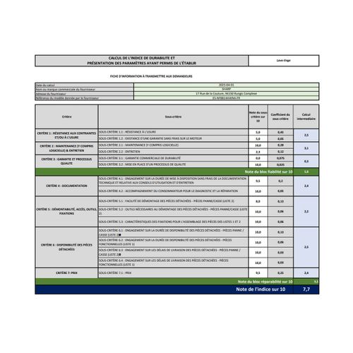 Lave-linge Frontal 8 kg 1400 trs/mn - Esnfb814awna