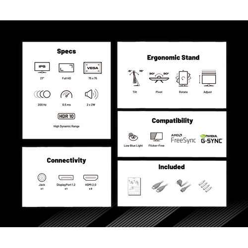 Ecran PC - 27" - Ips - Fhd - Jn-i270fhd200f-hsp
