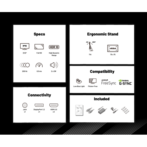Ecran PC - 23.8" - Ips - Fhd - Jn-i238fhd200f