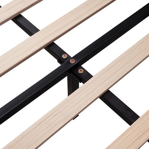 Lit Rembourré Lit Double 140 X 200 Cm, Sommier à Lattes, Velours, Rouge Haricot