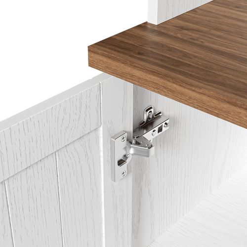 Buffet - Armoire De Cuisine Avec 5 Portes Et Tiroir - Armoire Haute Moderne - Blanc