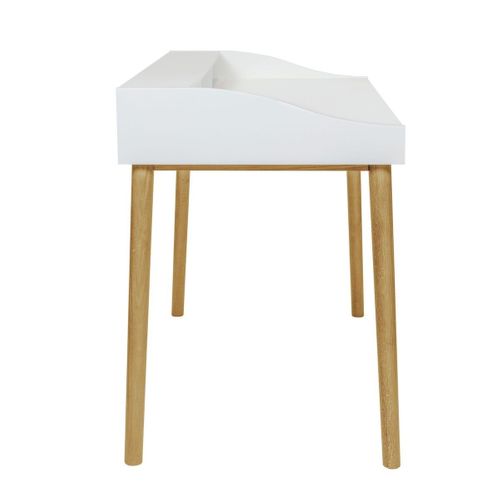 Bureau Design 3 Tiroirs "lindenhof" 120cm Blanc et Chêne