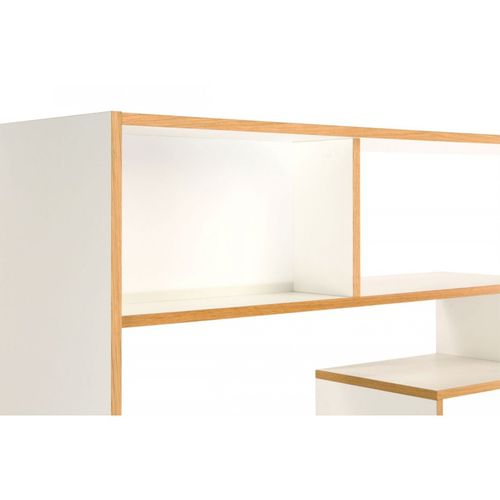 Étagère Bibliothèque Design "southbury" 143cm Chêne et Blanc