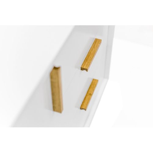 Buffet 3 Tiroirs et 2 Portes "kensal" 149cm Chêne et Blanc