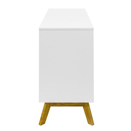 Buffet 3 Tiroirs et 2 Portes "kensal" 149cm Chêne et Blanc