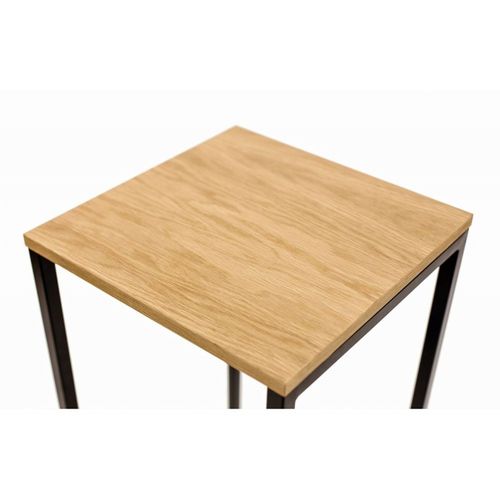 Lot De 2 Tabourets Design "frame" 65cm Chêne et Noir