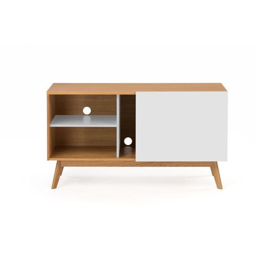 Buffet 4 Tiroirs et 1 Porte "avon" 128cm Chêne et Turquoise