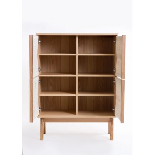 Vaisselier Design 4 Portes "lilla" 122cm Naturel