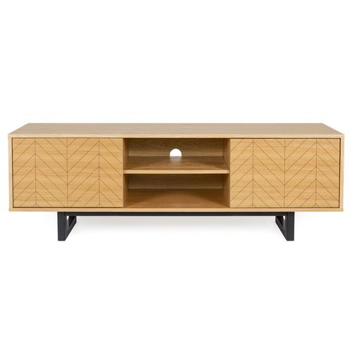 Meuble TV En Bois 2 Portes 3 Étagères - Kalmar