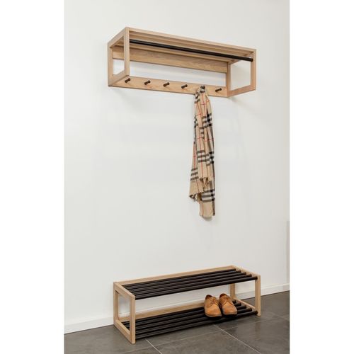 Patère Murale "slussen" 100cm Chêne et Noir