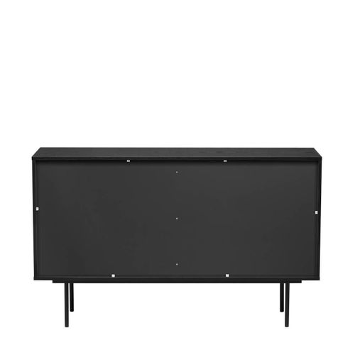Commode Design "stripe 6d" 140cm Chêne et Noir