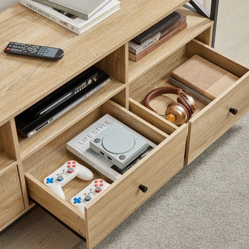 Meuble TV Avec Tiroirs, Rangements Et Étagères Pour Salon