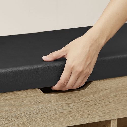 Meuble à Chaussures Avec Siège Et Rangement – Sonoma Noir Pu