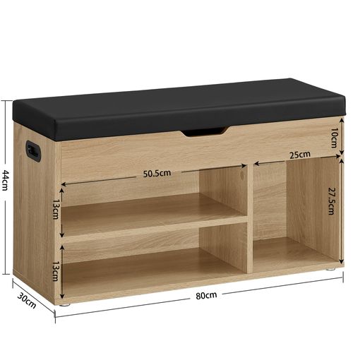 Meuble à Chaussures Avec Siège Et Rangement – Sonoma Noir Pu