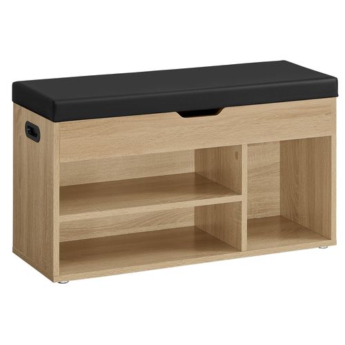 Meuble à Chaussures Avec Siège Et Rangement – Sonoma Noir Pu