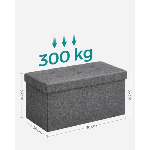 Pouf De Rangement Gris Foncé Avec Siège Pliant