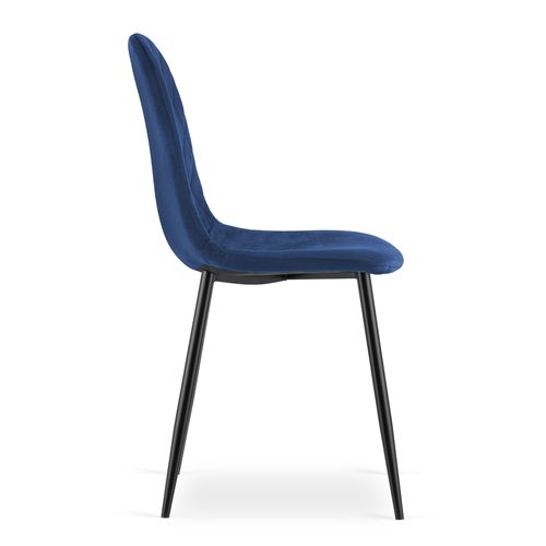 Fauteuil Dapi En Velours Bleu Marine Avec Pieds En Métal X1