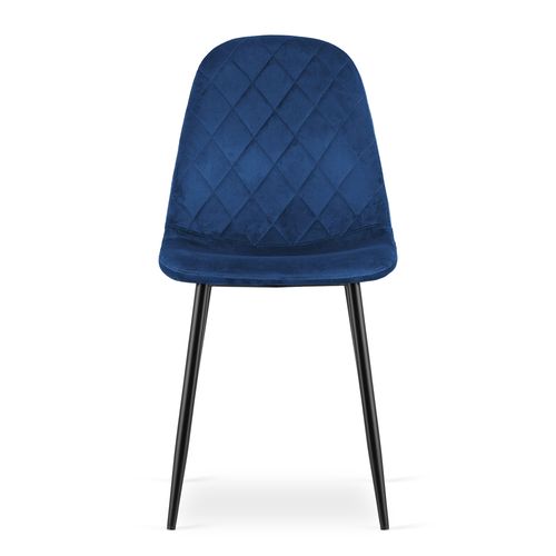 Fauteuil Dapi En Velours Bleu Marine Avec Pieds En Métal X1