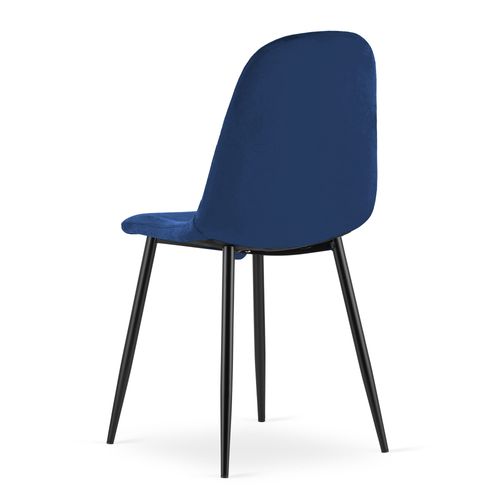 Fauteuil Dapi En Velours Bleu Marine Avec Pieds En Métal X1