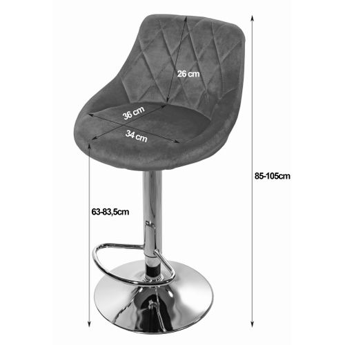 Tabouret Pivotant Daka En Velours Vert, Piètement Chromé Avec Repose-pieds X 2