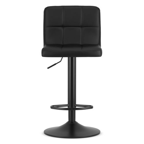 Tabouret Pivotant Haxu En Simili Noir, Base Noire X 2 - Pivotant