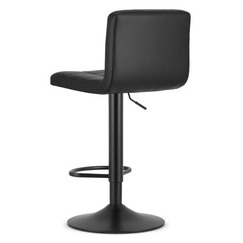 Tabouret Pivotant Haxu En Simili Noir, Base Noire X 2 - Pivotant