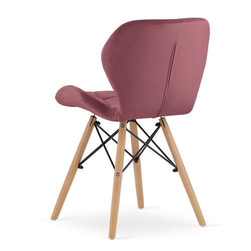 Wako Fauteuil En Velours Rose Foncé, Design Moderne, Lot De 4