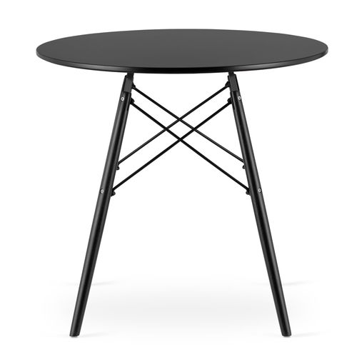 Table Ronde Kova 80 Cm - Noire / Pieds Noirs