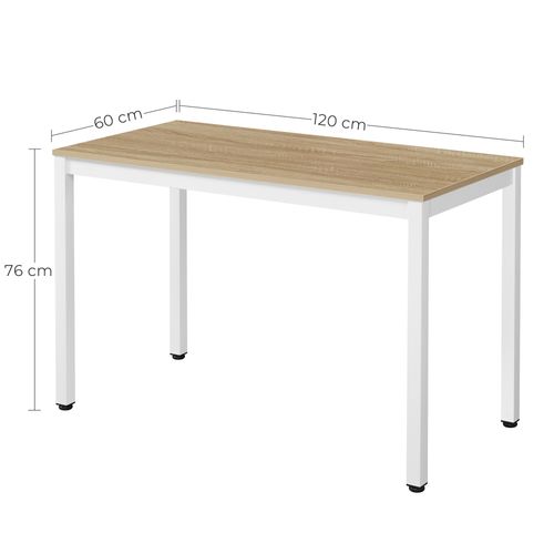 Table Rova En Chêne, Pieds Blancs, Style Moderne Pour Salle à Manger