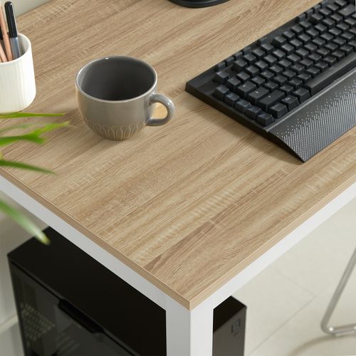 Table Rova En Chêne, Pieds Blancs, Style Moderne Pour Salle à Manger