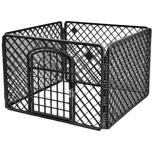 Parc Pour Chien 90 X 90 X 60 Cm, Noir, Pliable, En Plastique Résistant