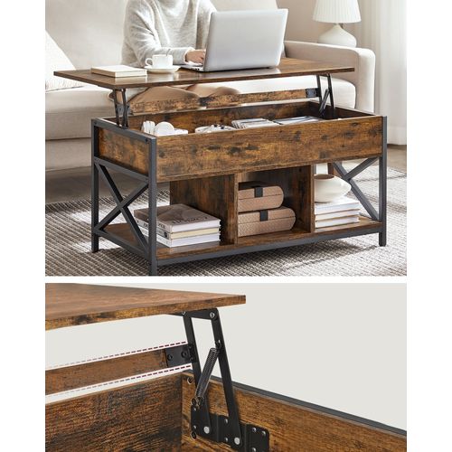 Table Basse En Métal Brun Rustique Pour Salon