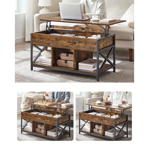 Table Basse En Métal Brun Rustique Pour Salon