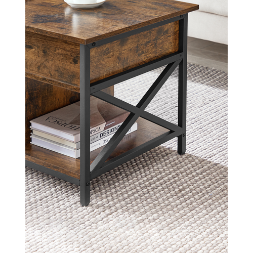 Table Basse En Métal Brun Rustique Pour Salon