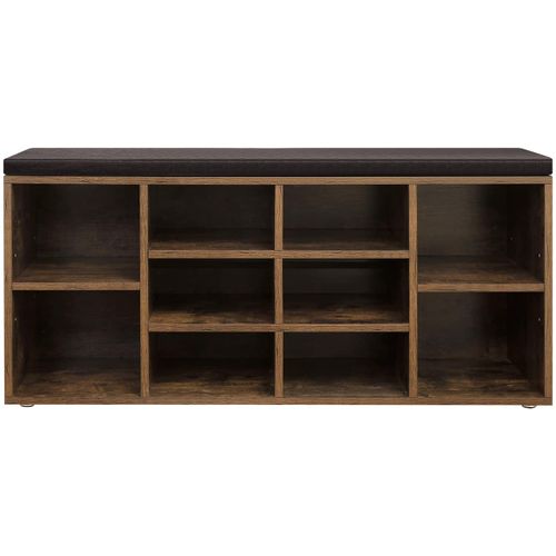 Meuble à Chaussures Avec Siège, Style Rustique Marron, Pour Entrée