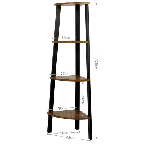 Étagère D'angle En Métal Rustique Pour Salon Et Chambre