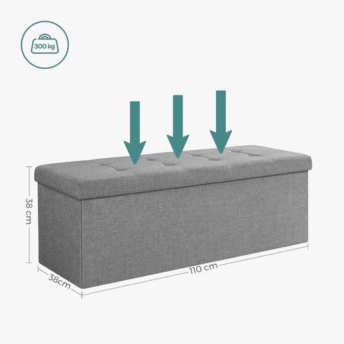 Pouf De Rangement Pufa En Mdf Gris Clair Pour Chambre à Coucher