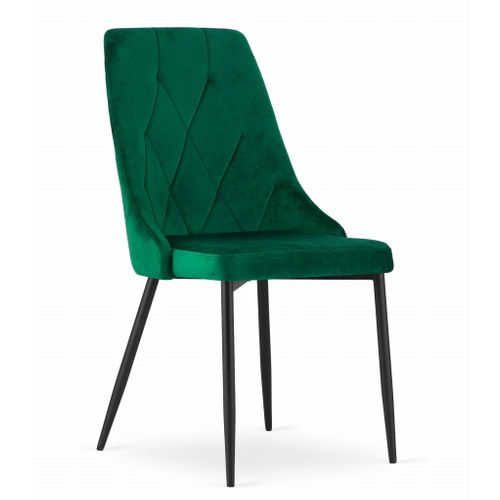 Chaise Imola En Velours Vert Foncé, Design Moderne X4
