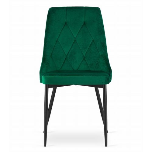 Chaise Imola En Velours Vert Foncé, Design Moderne X4