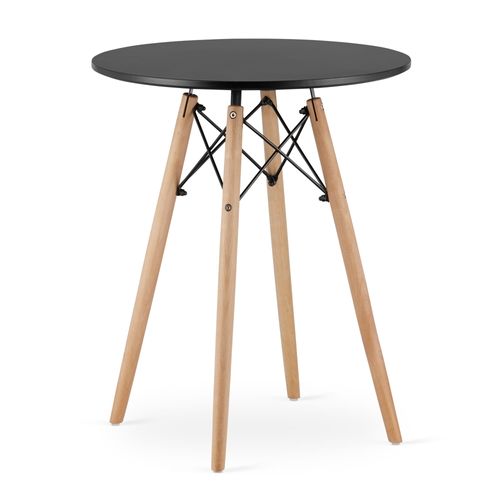 Table Ronde Kova, Style Moderne, En Mdf Noir, Pour Salle à Manger